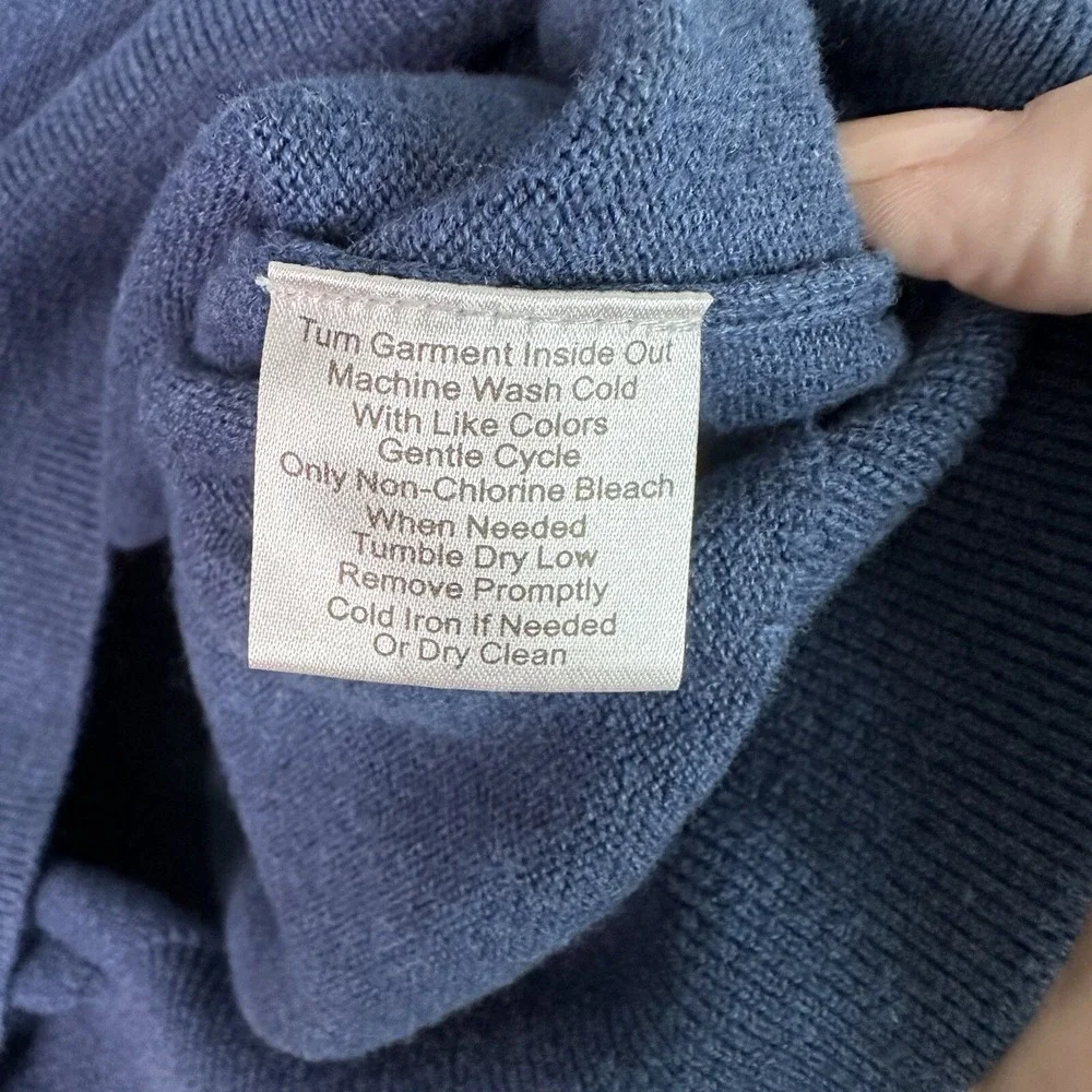 Jos A Bank Mens 1/4 Zip Size XL Blue Pima Cotton Sweater EUC